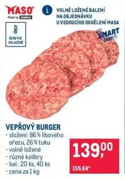 Makro Vepřový burger nabídka