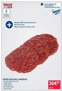 Makro HOVĚZÍ CHUCK ROLL BURGER IRL nabídka