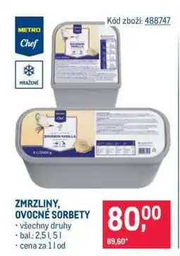 Makro ZMRZLINY, OVOCNÉ SORBETY nabídka