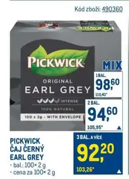 Makro PICKWICK ČAJ ČERNÝ EARL GREY nabídka