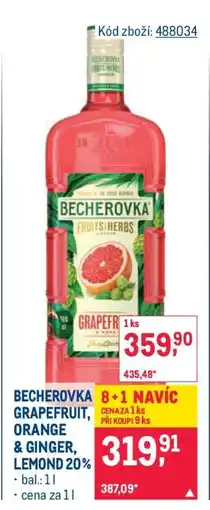 Makro BECHEROVKA GRAPEFRUIT, ORANGE & GINGER, LEMOND 20 % nabídka