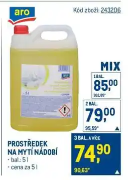 Makro Prostředek na mytí nádobí nabídka