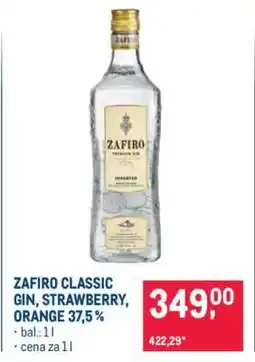 Makro ZAFIRO CLASSIC GIN, STRAWBERRY, ORANGE 37,5% nabídka