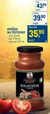 Makro Omáčka na těstoviny nabídka