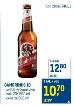 Makro Gambrinus 10° nabídka