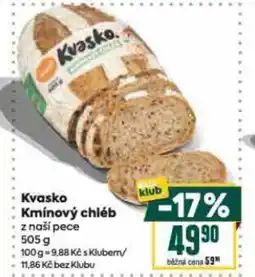 Billa Kvasko kmínový chléb nabídka