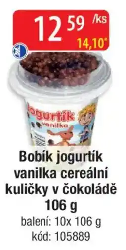 Qanto Bobík jogurtík vanilka cereální kuličky v čokoládě nabídka