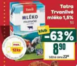 Billa TATRA Trvanlivé mléko 1,5% nabídka