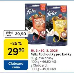 Tesco Felix Pochoutky pro kočky nabídka