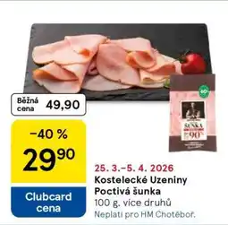 Tesco Kostelecké uzeniny Poctivá šunka nabídka