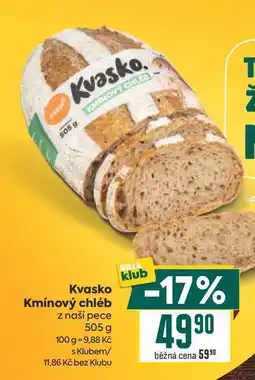 Billa Kvasko Kmínový chléb z naší pece nabídka