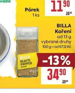 Billa BILLA Koření od nabídka