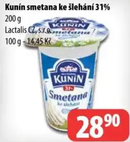 Partner Maloobchodní síť Kunín smetana ke šlehání 31% nabídka