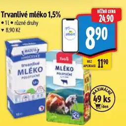 Albert Madeta Trvanlivé mléko 1,5% nabídka