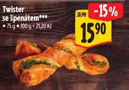 Albert Twister se špenátem nabídka