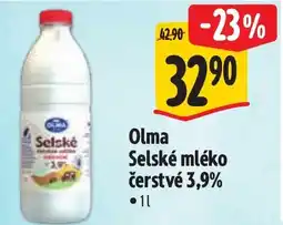 Albert Olma Selské mléko čerstvé 3,9% nabídka