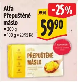 Albert Alfa Přepuštěné máslo nabídka