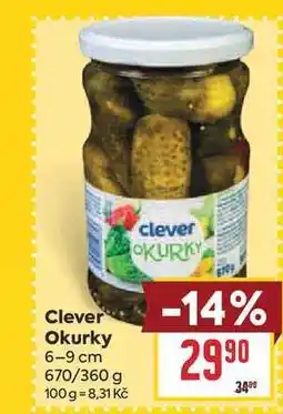 Billa Clever Okurky 6-9 cm 670/360 g nabídka