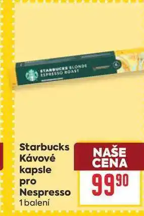 Billa Starbucks Κávové kapsle pro Nespresso 1 balení nabídka