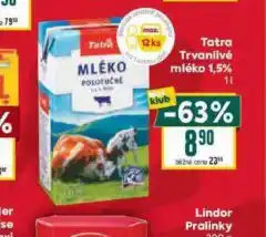 Billa Trvanlivé mléko 1,5% nabídka