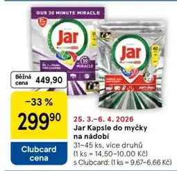 Tesco Jar kapsle do myčky na nádobí nabídka