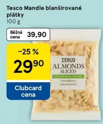 Tesco Tesco Mandle blanšírované plátky 100 g nabídka