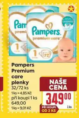 Billa Pampers Premium care plenky 32/72 ks nabídka