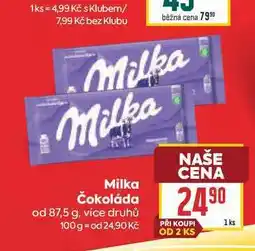 Billa Milka Čokoláda od nabídka