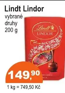 COOP DISKONT Lindt lindor vybrané druhy nabídka