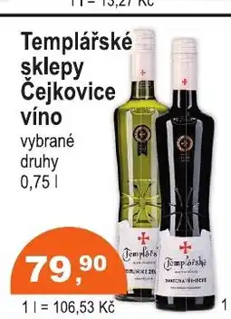 COOP DISKONT Templářské sklepy Čejkovice víno nabídka