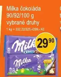 COOP DISKONT Milka čokoláda vybrané druhy nabídka