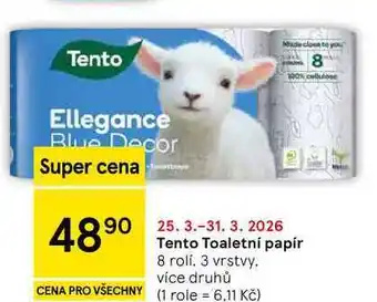 Tesco Tento Toaletní papír, 8 rolí, 3 vrstvy nabídka