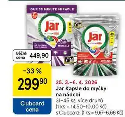Tesco Jar Kapsle do myčky na nádobí, 31-45 ks, více druhů nabídka