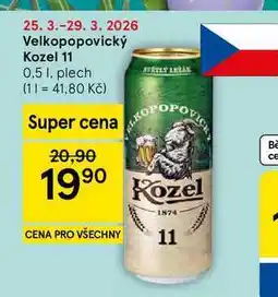Tesco Velkopopovický Kozel 11 nabídka