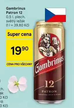 Tesco Gambrinus Patron 12, 0.5 l, plech nabídka