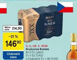 Tesco Krušovice Bohém, 8x 0.5 l, plech nabídka