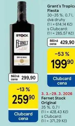 Tesco Fernet Stock Original 35 % nabídka
