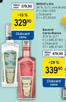 Tesco Millhill's Gin 38 % nabídka