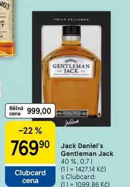 Tesco Jack Daniel's Gentleman Jack 40% nabídka