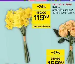 Tesco Kytice umělých narcisů, 30 ks v kytici, 32 cm nabídka