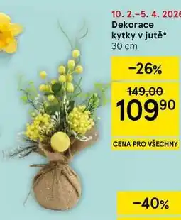 Tesco Dekorace kytky v jutě, 30 cm nabídka