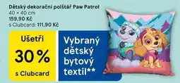 Tesco Dětský dekorační polštář Paw Patrol, 40 x 40 cm nabídka