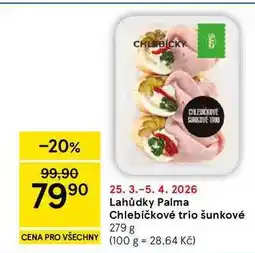 Tesco Lahůdky Palma Chlebíčkové trio šunkové nabídka
