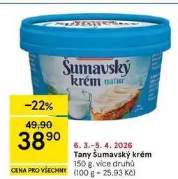 Tesco Tany Šumavský krém, 150 g, více druhů nabídka