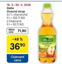 Tesco Hello Ovocný sirup, 0.7 l, více druhů nabídka