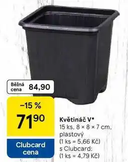 Tesco Květináč V, 15 ks, 8 x 8 x 7 cm. plastový nabídka