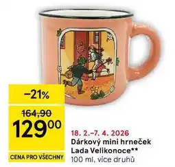 Tesco Dárkový mini hrneček Lada Velikonoce, 100 ml, více druhů nabídka