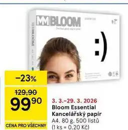 Tesco Bloom Essential Kancelářský papír A4, 80 g. 500 listů nabídka