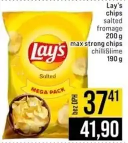 Jip Lay's chips salted fromage max strong chips chilli lime nabídka