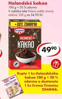 CBA Holandské kakao, 100 g +20% zdarma nabídka